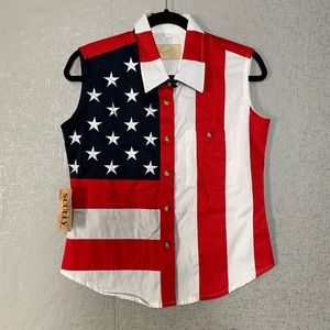 Scully Sleeveless American Flag Shirt